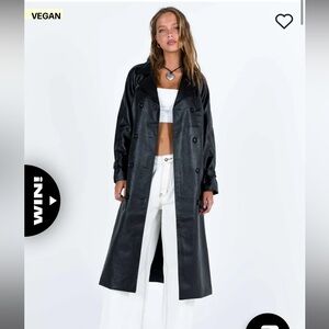 Princess Polly leather trench coat